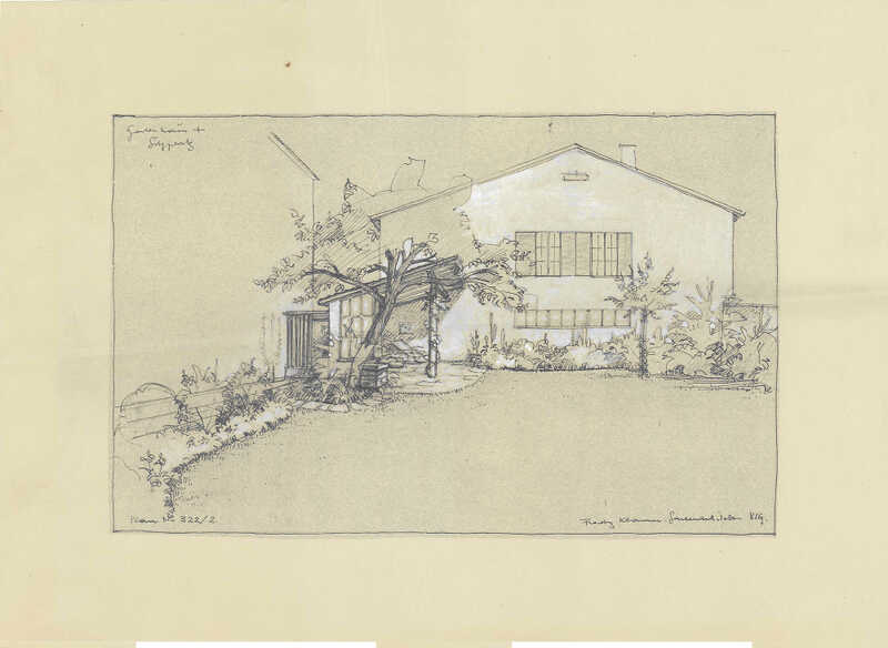Skizze des Rorschacher Architekturbüro Gaudy. Umsetzung durch die Landschaftsarchitekten Klauser, die aktuell in der dritten Generation an der Bauplanung beteiligt sind.